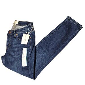 Universal Thread Mid Rise Curvy Skinny Jeans Womens Size 2 Short Medium Wash Den